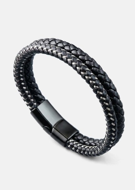 Læderarmbånd Shadow Weave