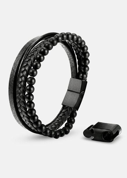 Læderarmbånd Noble Noir