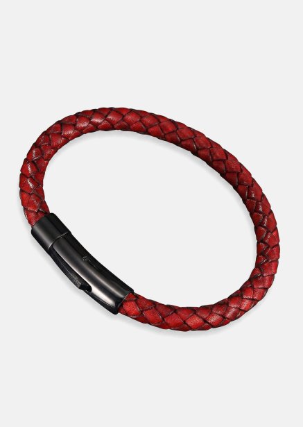 Læderarmbånd Crimson Twine