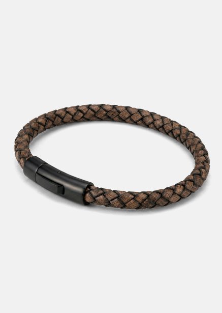 Læderarmbånd Brawn Weave