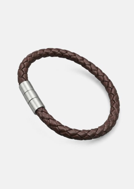 Læderarmbånd Iron Weave