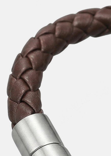 Læderarmbånd Iron Weave