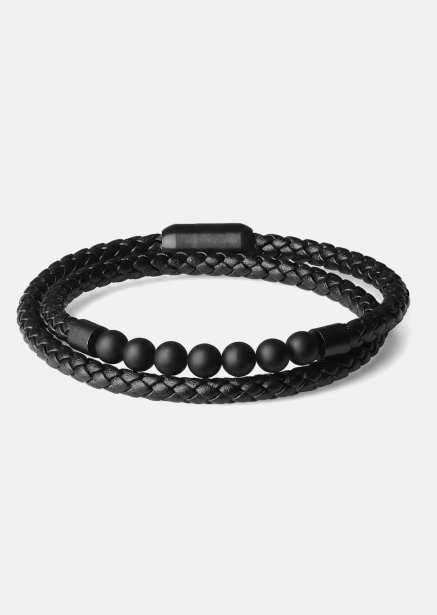 Læderarmbånd Raven Weave