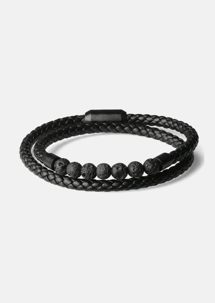 Læderarmbånd Obsidian Grip