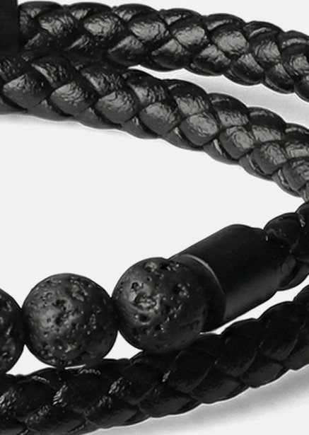 Læderarmbånd Obsidian Grip