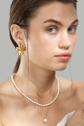 Halskæde Duo Pearl & Gold - 18k Forgyldt