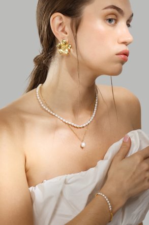 Halskæde Duo Pearl & Gold - 18k Forgyldt