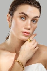 Øreringe Twisted Heart – 18k Forgyldte