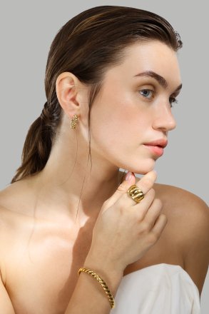 Øreringe Twisted Heart – 18k Forgyldte