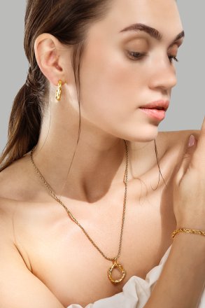 Ørering Sculptura - 18k Forgyldt