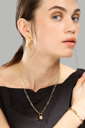 Ørering Chain Bold - 18k Forgyldt