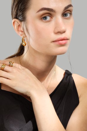 Ring Wave Bold - 18k Forgyldt