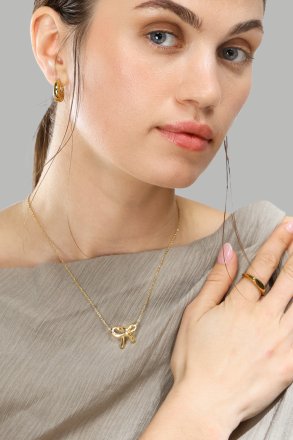 Halskæde Golden Bow - 18k Forgyldt