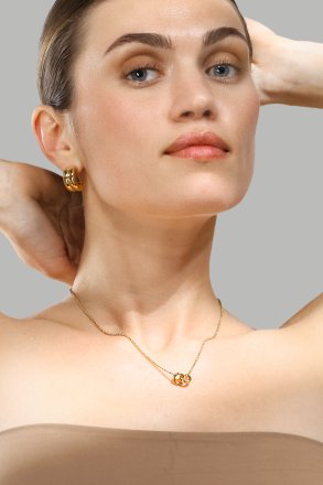 Ørering Bold Curve - 18k Forgyldt