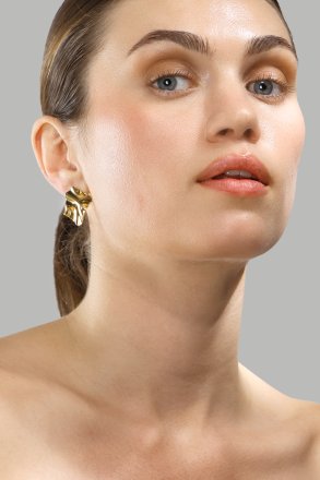 Ørering Golden Ripple Studs - 18k Forgyldt