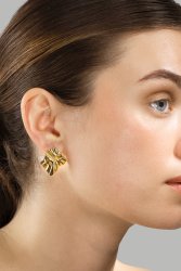 Ørering Golden Ripple Studs - 18k Forgyldt