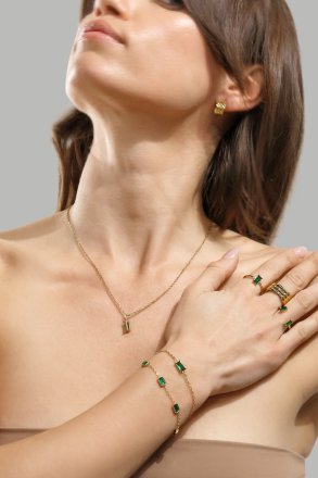 Ring Emerald Duo - 18k Forgyldt