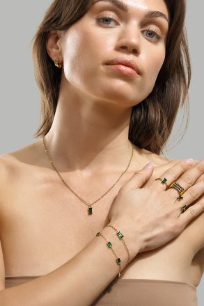 Armbånd Emeraldis - 18k Forgyldt