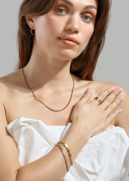 Golden Link Chain Bracelet - 18k Forgyldt