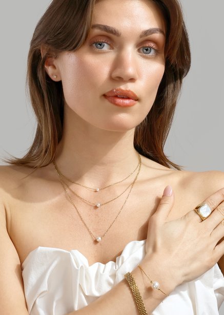 Halskæde Mini Pearl - 18k Forgyldt