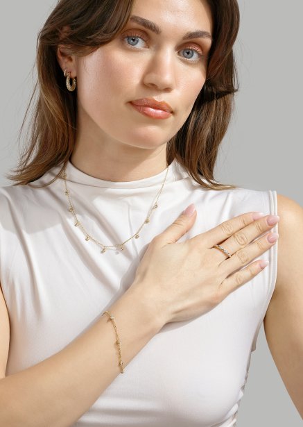 Ørering Crystal Circle - 18k Forgyldt
