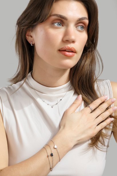 Ørering Heart Hoops - Forsølvet