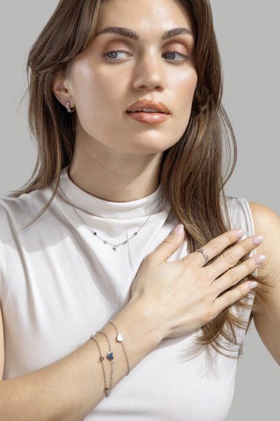 Ørering Heart Hoops - Forsølvet