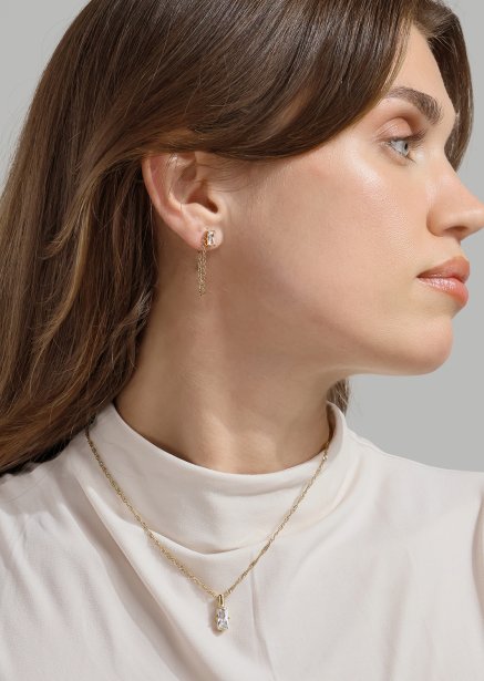 Ørering Light Crystal Drip - 18k Forgyldt