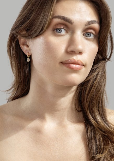 Pearl Charm Øreringe – 18k Forgyldte