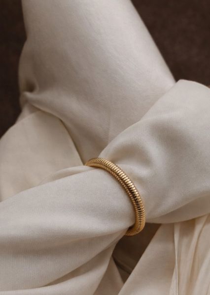 Armbånd Sculpted Coil - 18k Forgyldt