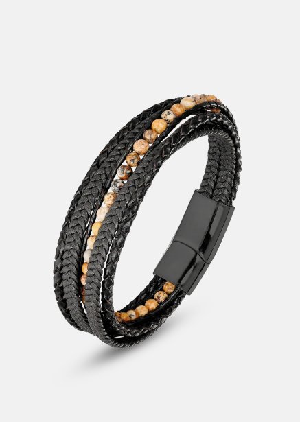 Læderarmbånd Granite Finery