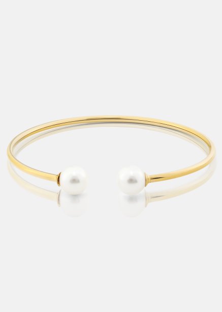 Pearl End Cuff Bracelet - 18k Forgyldt