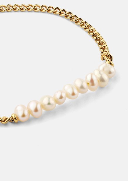 Armbånd Golden Pearl Chain - 18k Forgyldt