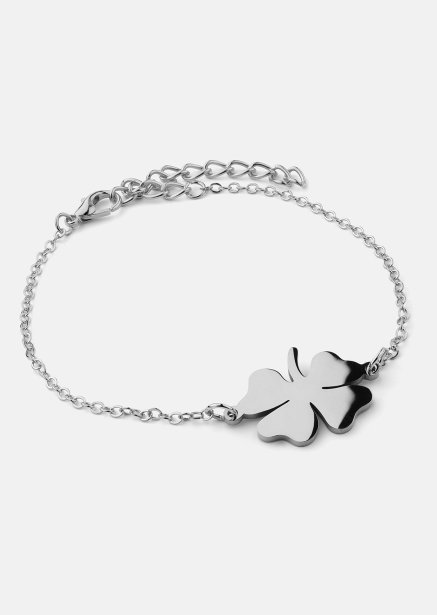 Golden Clover Charm Bracelet - Forsølvet