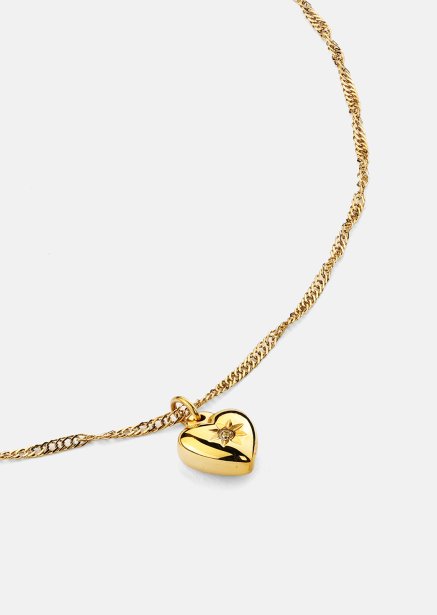 Halskæde Heartshine – 18k Forgyldt