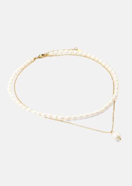 Halskæde Duo Pearl & Gold - 18k Forgyldt