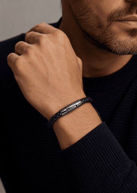 Læderarmbånd Noble Weave