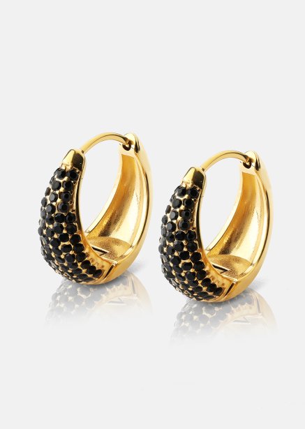 Ørering Dark Crystal Hoop - 18k Forgyldt