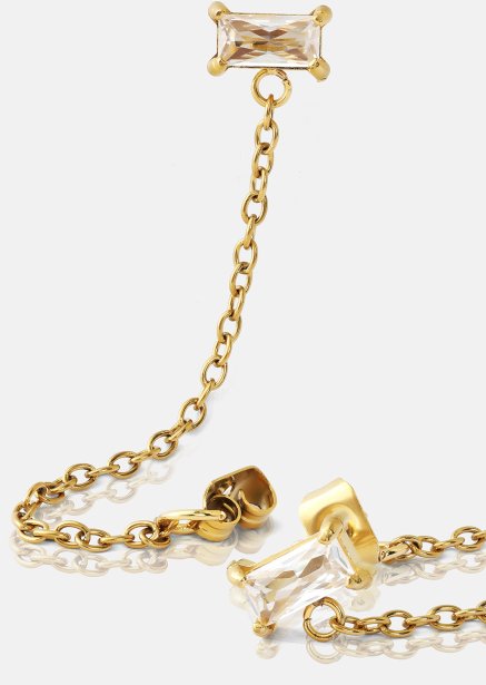 Ørering Light Crystal Drip - 18k Forgyldt