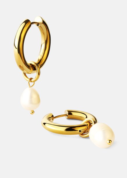 Ørering Pearl Drop - 18k Forgyldt
