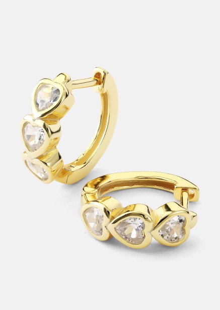 Ørering Heart Hoops - 18k Forgyldt