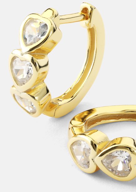 Ørering Heart Hoops - 18k Forgyldt