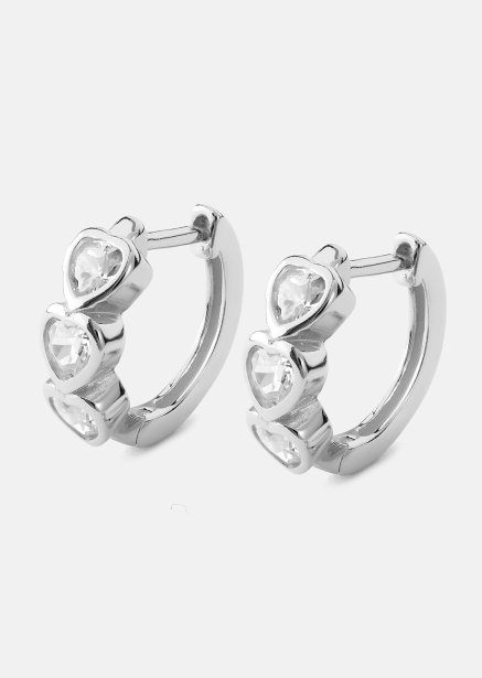 Ørering Heart Hoops - Forsølvet