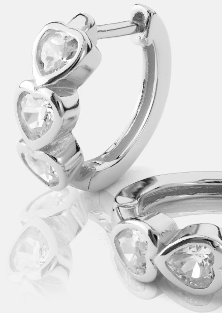 Ørering Heart Hoops - Forsølvet