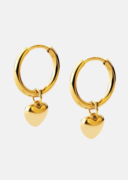Ørering Heart Hug Hoops - 18k Forgyldt