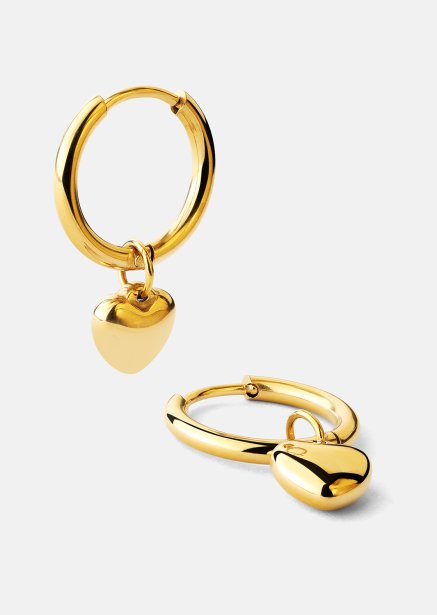 Ørering Heart Hug Hoops - 18k Forgyldt