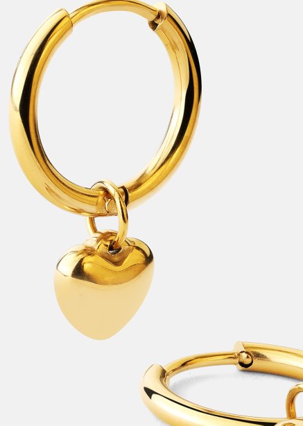 Ørering Heart Hug Hoops - 18k Forgyldt