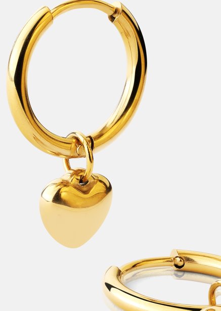 Ørering Heart Hug Hoops - 18k Forgyldt