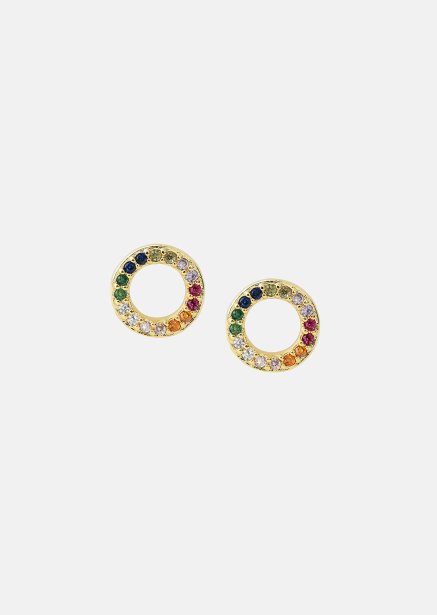 Øreringe Prism Halo - 18k Forgyldte