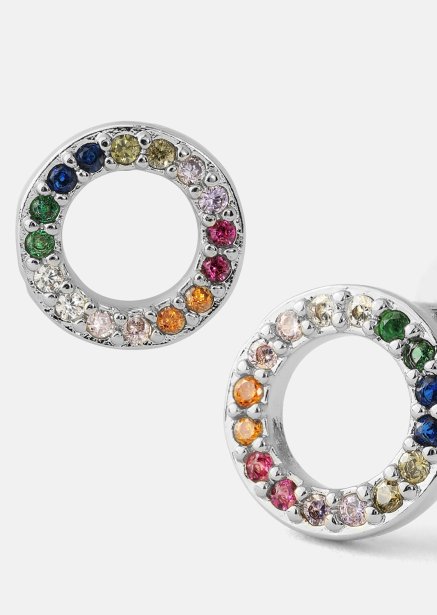 Øreringe Prism Halo - Silverplated